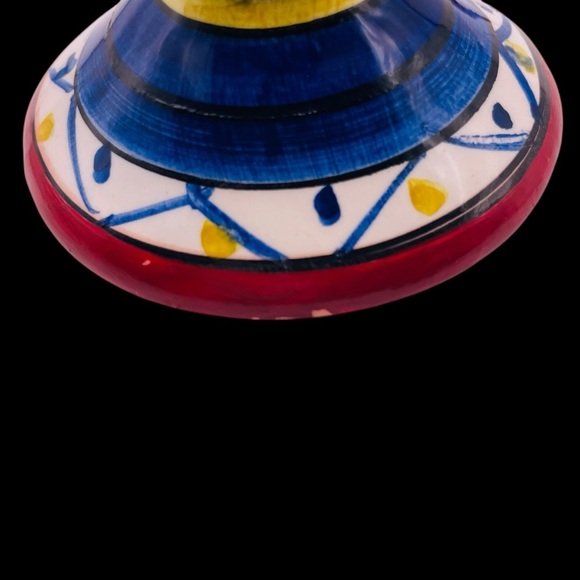 Hand painted Italian style, ceramic candlesticks, colorful Deruta Majolica Pair - Picture 8 of 13